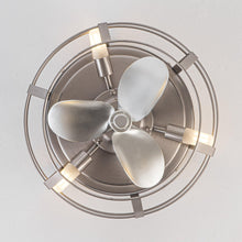 Load image into Gallery viewer, 12&quot; Flush Mount Low Profile Caged Small Ceiling Fan with Light and Remote Control
