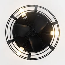 Load image into Gallery viewer, 12&quot; Industrial Flush Mount Ceiling Fan with Light and Remote Control
