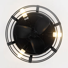 Load image into Gallery viewer, 12&quot; Flush Mount Low Profile Caged Small Ceiling Fan with Light and Remote Control
