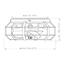 Load image into Gallery viewer, 12&quot; Industrial Flush Mount Ceiling Fan with Light and Remote Control
