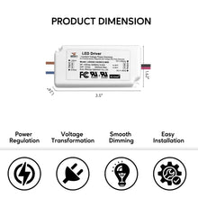 Load image into Gallery viewer, 120V -24V 24W | LED Light Driver with Triac Dimming
