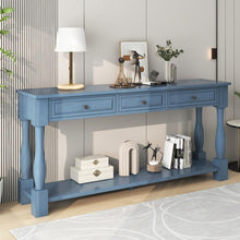 Carregar imagem no visualizador da galeria, Console Table 63&quot; Long Console Table with Drawers and Shelf for Entryway, Hallway, Living Room (Navy
