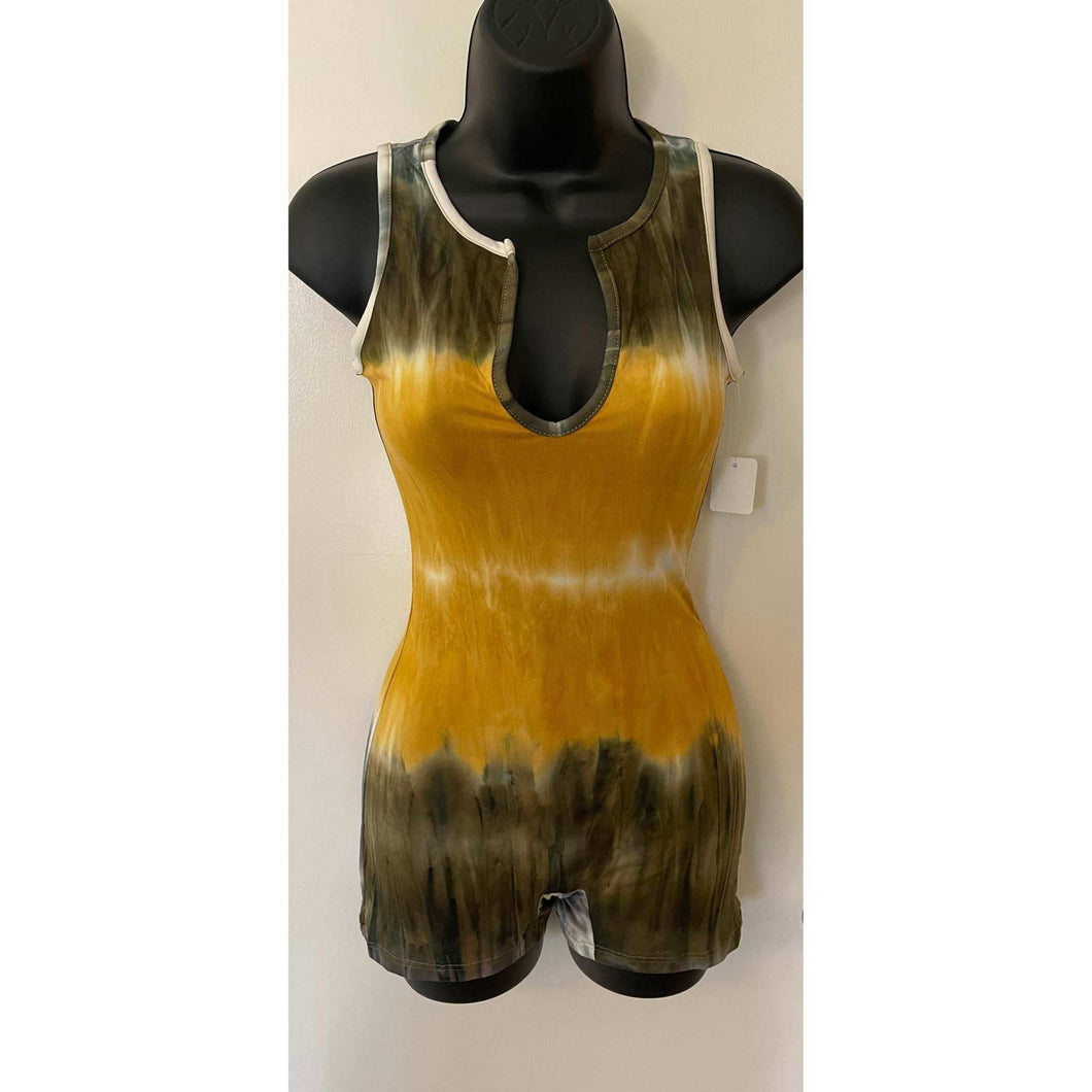 Dodo Romper One Piece in Mustard Army Green