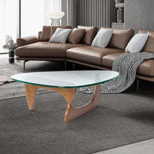 Load image into Gallery viewer, Light walnut Triangle coffee table Wood Base for living room
