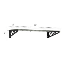 Cargar imagen en el visor de la galería, 12&quot; x 36&quot; Wall Shelves (Two Pack with Hooks)
