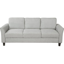 Cargar imagen en el visor de la galería, 3-Seat Sofa Living Room Linen Fabric Sofa (Light Gray)
