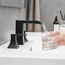 Load image into Gallery viewer, Modern 2 Handle 3 Hole Deck Mounted Bathroom Faucet with Drainer
