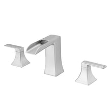 Load image into Gallery viewer, Modern 2 Handle 3 Hole Deck Mounted Bathroom Faucet with Drainer
