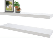 Load image into Gallery viewer, BAMEOS Floating Shelf,Wall Shelf, Decor Wall Mounted Shelves, Hanging Shelf Set for Bathroom Kitchen Living, Kitchen, Room Bedroom Storage White
