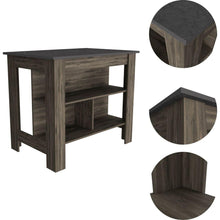 Cargar imagen en el visor de la galería, Rockaway 3-Shelf Kitchen Island Dark Brown and Onix
