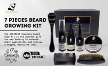 Load image into Gallery viewer, SELZALOT Beard Growth Kit Facial Hairs Men&#39;s Grooming Set 7 Pieces Beard Products with Oil, Serum, Balm, Shampoo, Comb, Brush and Hand Beard Care Kit for Men Men Self Care
