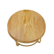 Load image into Gallery viewer, 31.5&quot; Modern round coffee table Wooden carving pattern coffee table with metal legs for living room reception room office Golden
