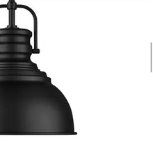 Load image into Gallery viewer, Home Decorators Collection Shelston 10 in. 1-Light Black Farmhouse Pendant Light Fixture with Metal Shade

