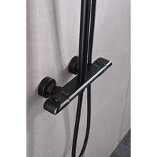 Cargar imagen en el visor de la galería, 2-Function Thermostatic Rainfall Shower System in Matte Black
