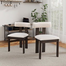 Carregar imagem no visualizador da galeria, (1 Table with 4 Chairs)Wooden Dining Table Set, Modern Round MDF Kitchen Table and Boucle Upholstered Dining Chairs for Dining Room, Kitchen, Saving Space, Dark Brown
