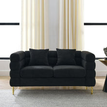 Carregar imagem no visualizador da galeria, 3-seater + 2-seater Combination sofa.BLACK teddy
