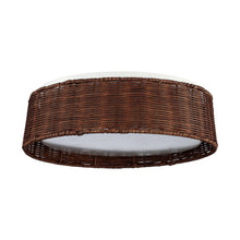 Cargar imagen en el visor de la galería, 17&quot; Traditional Brown Rattan Flush Mount Lighting with LED
