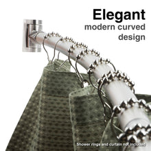 Carregar imagem no visualizador da galeria, 36 in. to 61 in. Curved Shower Rod (Brushed Nickel Finish)
