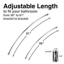 Carregar imagem no visualizador da galeria, 36 in. to 61 in. Curved Shower Rod (Chrome Finish)
