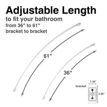 Carregar imagem no visualizador da galeria, 36 in. to 61 in. Curved Shower Rod (White Finish)
