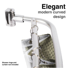 Carregar imagem no visualizador da galeria, 44 in. to 70 in. Double Curved Shower Rod (Brushed Nickel Finish)

