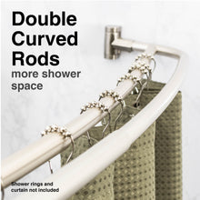 Carregar imagem no visualizador da galeria, 44 in. to 70 in. Double Curved Shower Rod (Brushed Nickel Finish)
