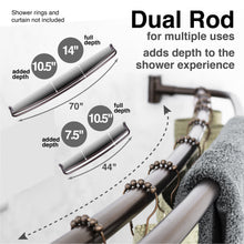 Carregar imagem no visualizador da galeria, 44 in. to 70 in. Double Curved Shower Rod (Oil-Rubbed Bronze Finish)
