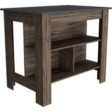 Cargar imagen en el visor de la galería, Rockaway 3-Shelf Kitchen Island Dark Brown and Onix
