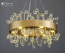 Carregar imagem no visualizador da galeria, MIRODEMI® Gold Round Colorful Crystal Chandelier for Living room, Kitchen
