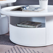 Cargar imagen en el visor de la galería, 2 Pieces White MDF Round Coffee Table Set for Living Room, Bedroom

