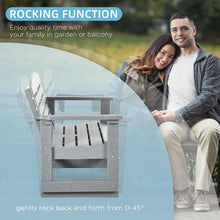 Load image into Gallery viewer, 2-Person Outdoor Glider Bench Patio Double Swing Rocking Chair Loveseat w/ Slatted HDPE Frame for Backyard Garden Porch, Light Gray
