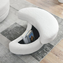 Load image into Gallery viewer, 39&quot; W Oversized Swivel Chair with moon storage ottoman for Living Room, Modern Accent Round Loveseat Circle Swivel Barrel Chairs for Bedroom Cuddle Sofa Chair Lounger Armchair, 4 Pillows, Teddy Fabric

