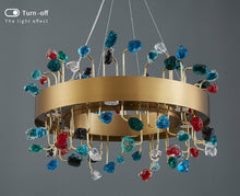 Carregar imagem no visualizador da galeria, MIRODEMI® Gold Round Colorful Crystal Chandelier for Living room, Kitchen
