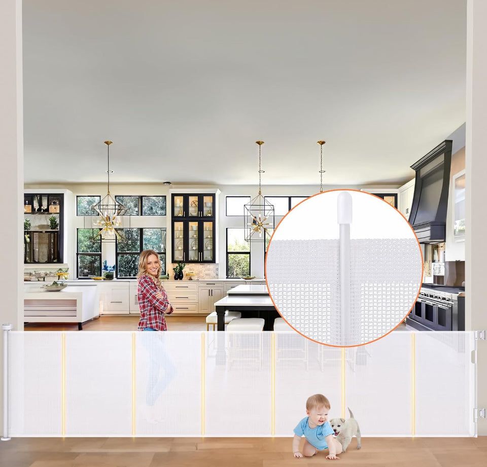HDUYFYD 120 Inches Extra Wide Retractable Baby Gates, 35