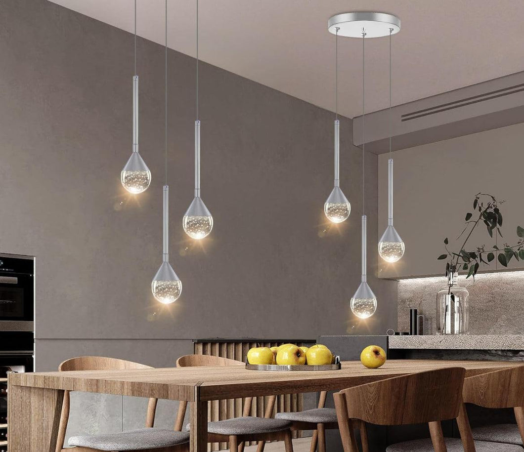 HAIXIANG Mini Chandeliers 3-Lights Modern Chrome Light Pendant Lights