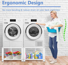 Load image into Gallery viewer, Royxen 4.0 Laundry Pedestal 20&quot; Height Universal Fit 700lbs Capacity, Washing Machine Base Stand Dryer Base Platform Heavy Duty, 28&quot; Wide (White)
