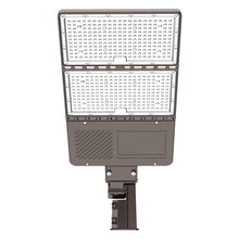 Cargar imagen en el visor de la galería, 320W LED Shoebox Pole Light- In Built Dusk to Dawn Sensor- 5000K Daylight - Perfect for Commercial Parking Lots- Slip Fitter Mount
