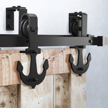 Load image into Gallery viewer, Double Track U-Shape Bypass Sliding Barn Door Hardware Kit - Anchor Design Roller
