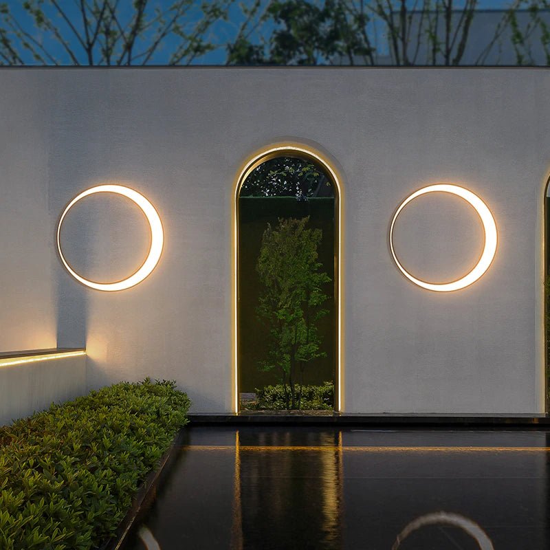 MIRODEMI® Creative Outdoor Round Waterproof Stainless steel Moon Wall Lamp for Garden | S2024S