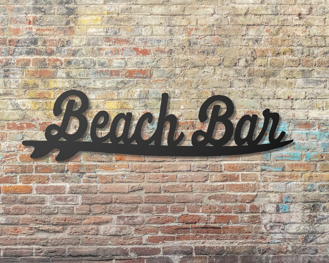 Beach Bar Metal Word Sign