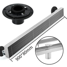 Load image into Gallery viewer, Brushed Nickel Linear shower drain stainless steel material 35.4 inch with grid cover with hair strainer and adjustment feet
