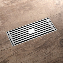 Load image into Gallery viewer, 8 Inch Shower Linear Brushed Nickel Drain Rectangular Floor Drain with Accessories Square Hole Pattern Cover Grate Removable Brushed Nickel Brass
