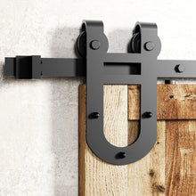 Load image into Gallery viewer, Non-Bypass Sliding Barn Door Hardware Kit - Horseshoe Design Roller
