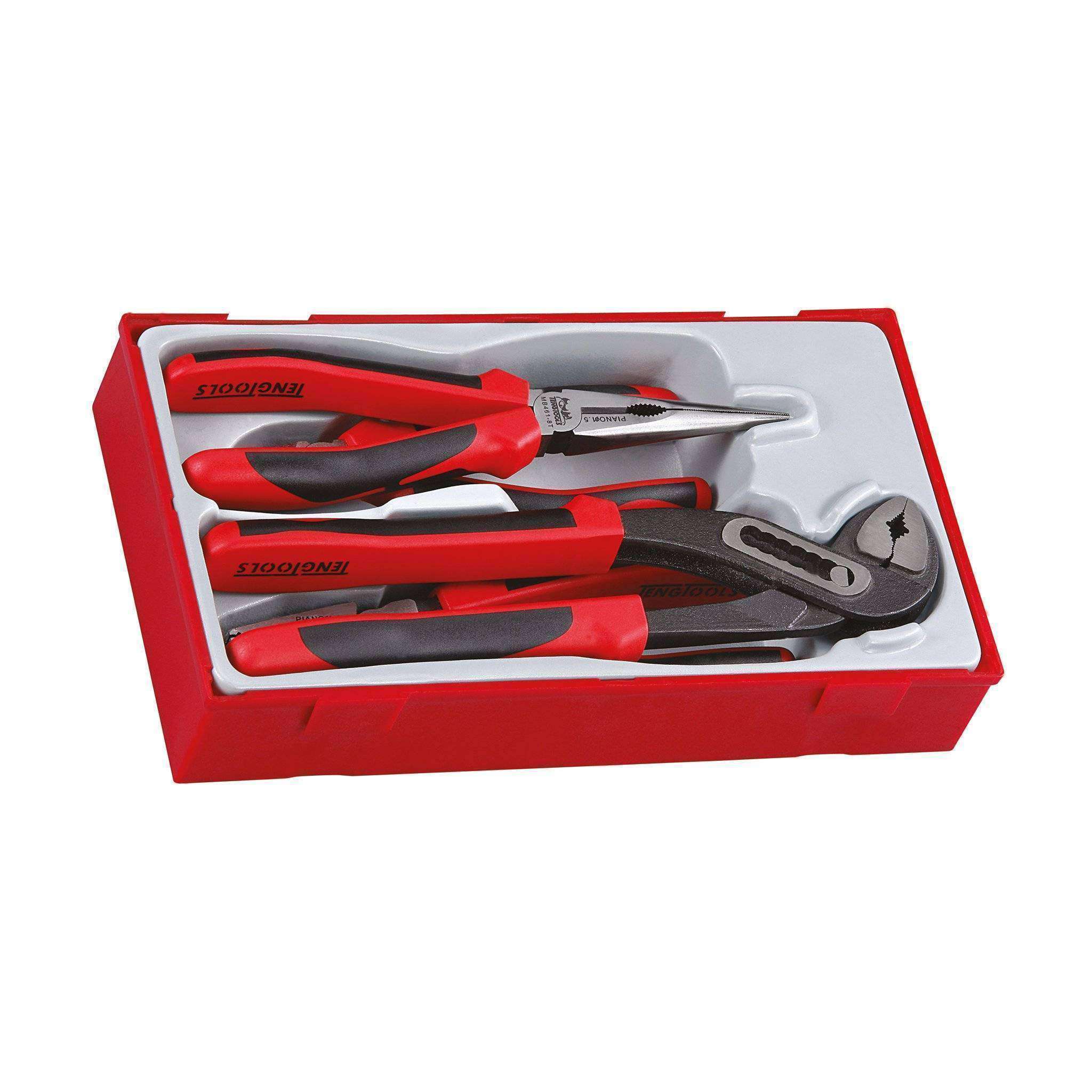 Teng Tools 4 Piece Plier Set Tool Tray (Side Cutters, Linesman, Long Nose,  Slip Joint) - TT440-T