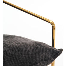 Carregar imagem no visualizador da galeria, 2 Sets 1 Case, Upholstered Hanging Armchair with Arm PocketsMetal frame, gold-plated craftsmanship, crushed foam cushions and skin-friendly woven fabric for living room and bedroom. Dark Gray
