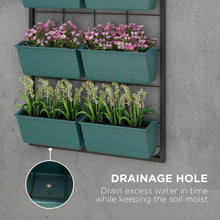Carregar imagem no visualizador da galeria, 3-Tier Wall Planter with 6 Pots for Indoor and Outdoor Use, Hanging Plant Holder, Self Draining Wall Mounted Planter for Vegetables, Flowers, Herbs, Green
