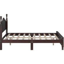 Cargar imagen en el visor de la galería, 3-Pieces Bedroom Sets,Full Size Wood Platform Bed and Two Nightstands-Dark Walnut

