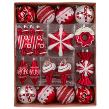 Load image into Gallery viewer, Sweets and Candy Theme Christmas Ornament Bundle, Assorted 60 Bauble off Candies, Ice Cream, Donut, and Glittery Round Balls

