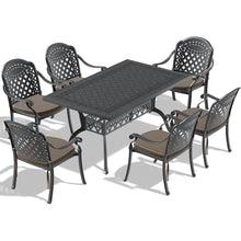 Carregar imagem no visualizador da galeria, (Cushions In Random Colors)7-Piece Set Of Cast Aluminum Patio Furniture With Cushions
