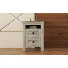 Load image into Gallery viewer, 2-Drawer Farmhouse Wooden Nightstand with Well-proportioned Design and Sleek Lines, Wood Side Table with Storage Cabinet for Bedroom, Antique Gray
